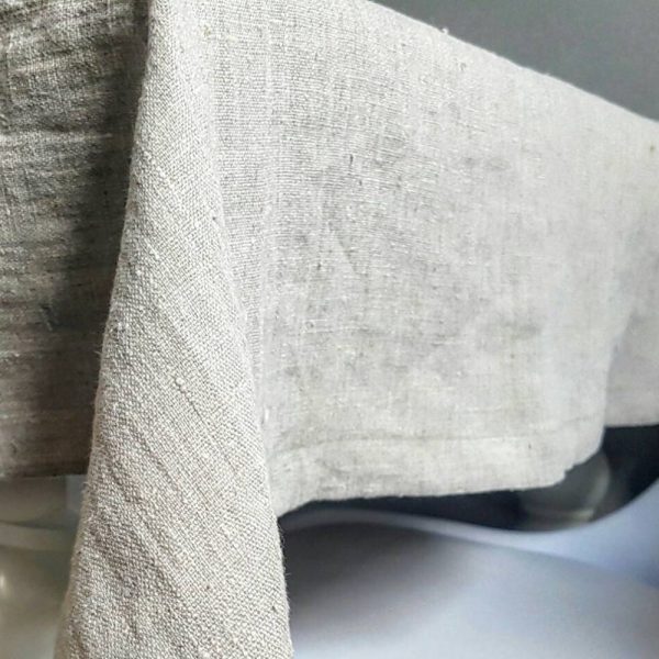 Raw linen tablecloth, vintage looking linen tablecloth, stonewashed farmhouse heavy weight rustic coarse texture linen fabric tablecloth