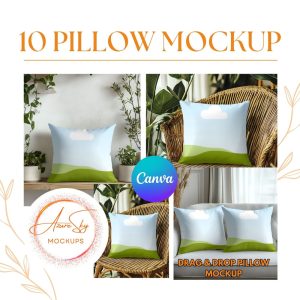 Pillow Mockup Canva Template | Editable Pillow Design Mockup |Drag and Drop Canva Template for Pillows  |Perfect for Designers & Creators