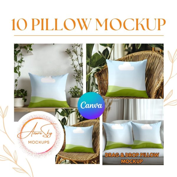 Pillow Mockup Canva Template | Editable Pillow Design Mockup |Drag and Drop Canva Template for Pillows  |Perfect for Designers & Creators