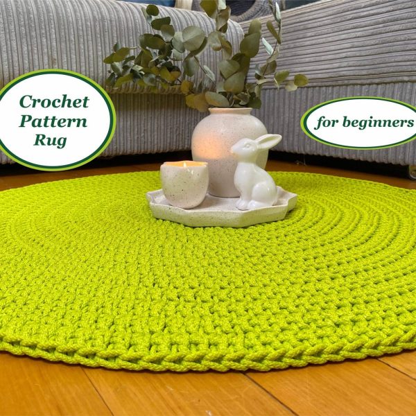Crochet rug pattern pdf Digital instruction manual in PDF format with photo and video Crochet carpet pattern Crochet furniture Handmade