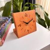 Luxury Walnut Desk Clock – Modern Geometric Design, Silent Movement, Unique Handcrafted Wooden Table Clock | Personalized Gift