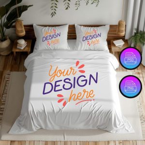 Bedding Set Mockup | Duvet Cover and Pillows Cover Mockup | Boho Bedding Set Mockup | Bedroom Mockup | PNG & Smart Object PSD