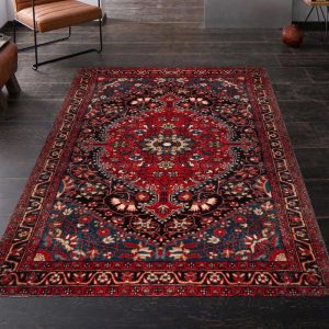 Special Red Blue Area Rug Carpet Machine Washable Mat Living Room Vintage Style Classic Oriental Traditional Persian Moroccan Boho BRAND NEW