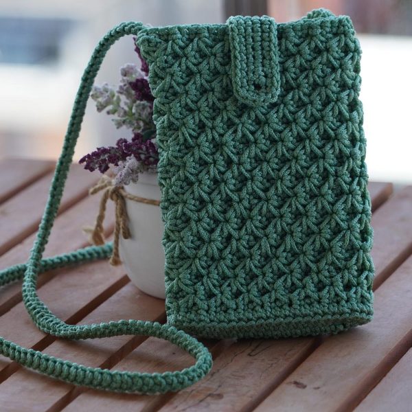 Crochet Pattern, Phone Pouch, Crochet Tutorial- Star Stitch, PDF and Video Tutorials