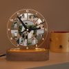Tabletop Linear Metal Clock, Gold Desktop Silent Clock, Unique Desk Circle Decor, Modern Home Office Art, Minimalist House Design