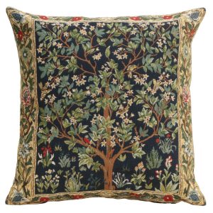 William Morris Pillow Covers 18×18 inch, Tree of Life Tapestry Cushion Covers, Jacquard Woven, Belgian Throw Pillows, William Morris Art