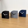 Small Desk clock, Cube clock, Gray pomegranates, Table clock, White Ceramic bird clock, Gift under 50