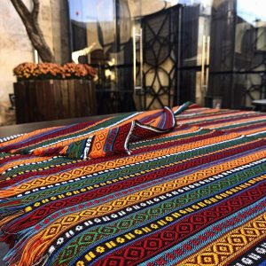 Kurdish Hand-Woven • Ethnic Pattern Tablecloth • Kilim Woven Fringed Tablecloth • Multipurpose Bohemian Style Ethnic Fabric for Home Decor