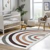 Blue Textured Abstract Area Rug – Slate Marbled Patterns Accent Carpet – Stylish Living Room Rug-Navy Washable Mat-Anti-Slip Modern Area Rug