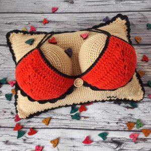 Boobie Pillow Sisle, Breast pillow , Big tits pillow, crochet big toy bust, breast funny souvenir, funny present gift adult