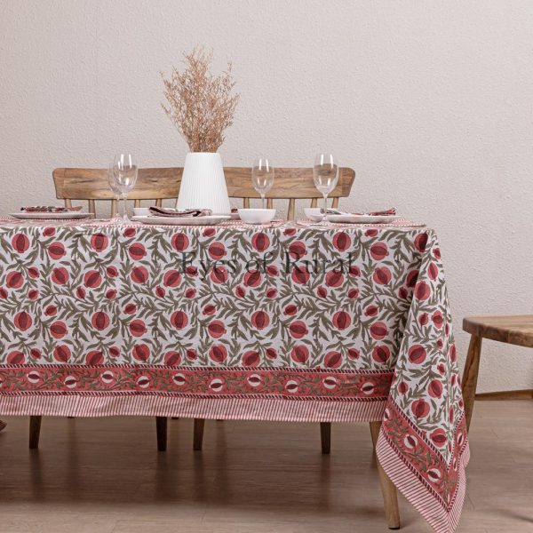 Blue Indian Block Print tablecloth, Floral Cotton Table Cover, Table Cloth Runner Napkins Set , Farmhouse Tablecloth , Gift For Housewarming