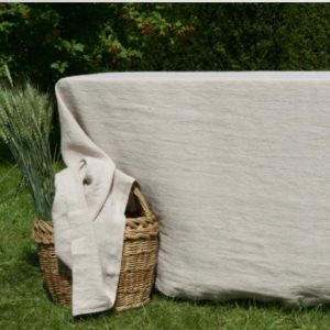 Natural linen large tablecloth in various colors. Stonewashed linen. Round, Square, Rectangular table cloth. Custom size. Width up 92″/235cm