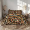 Linen Bedding Set in Jungle Green. 3 Piece Set in King, Queen, Twin, Full, Double sizes. Linen bedding set: 2 Pillowcases & Duvet Cover.