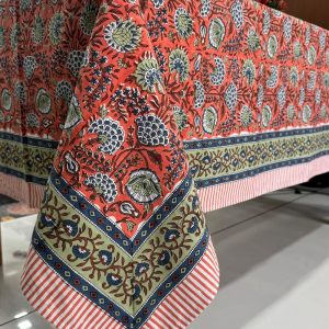 Bohemian Block Print Cotton Tablecloth Square/Rectangle/Round Custom Table Cover Table Top Decor Tablecloth/Napkin/Runner/Placemat Boho Gift