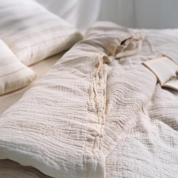 Cozy Muslin Duvet Cover, King Size Bedding Set, Cotton Comforter Cover, Boho Quilt Cover