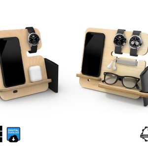 Smartphone Stands CNC and Laser Cut Files, Digital Download, Charging Station, Gift Project, SVG DXF Ai Pdf