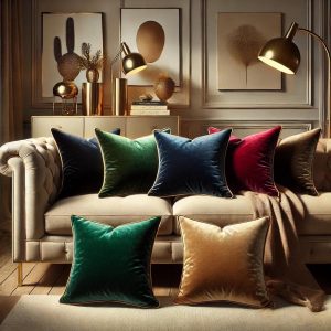 Luxury Velvet Pillow Cover With Piping – Soft Decorative Cushion Cover – Throw Pillow Case – Square & Rectangle Sizes – Home and Sofa Decor