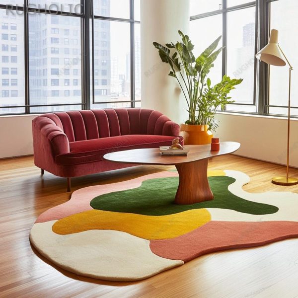 Hand Tufted Modern Rug Irregular Wool Area Rugs For Livingroom Bedroom Kitchen Nursery Entryway Office 5X8 6X9 8X10 9X12 10X14 Custom Rug