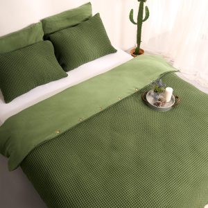Unique Waffle Duvet Cover, Organic Bedding Set, King Size Cotton Duvet Cover, Luxury Quilt Cover