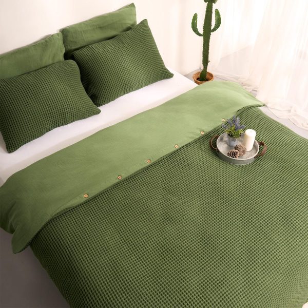 Unique Waffle Duvet Cover, Organic Bedding Set, King Size Cotton Duvet Cover, Luxury Quilt Cover