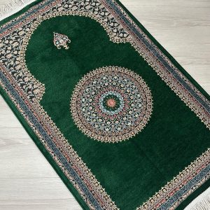 Traditional Sajjadah Silk Rug/ Muslim Rug/ Chenille Lined Prayer Rug/ Janamaz Rug/ Eid Gift/ Islamic Gift/Prayer Rug For Muslim/Ramadan Gift
