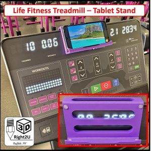 Tablet & Phone Stand – Life Fitness Treadmill / Stair Machine (See Dimensions)