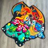 Drippy Fluid Rainbow Fluffy Tufted Mirror Rug / %100 Handmade