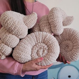 Seashell Pillow, Shell Ammonite Cushion: Seashell Crochet Pillow for Nautical Home
