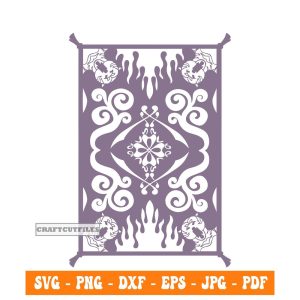 Aladdin Magic Carpet SVG, Magic Carpet Pattern SVG, Carpet SVG, Rug Svg, Clipart, Files For Cricut, Cut Files For Silhouette, Dxf, Png