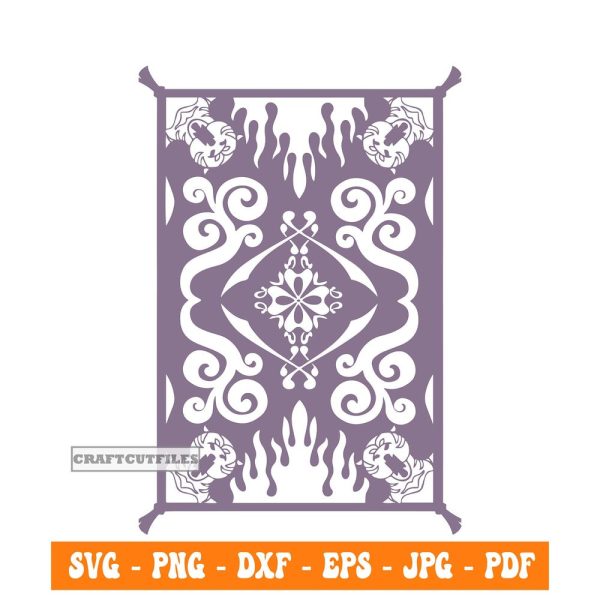 Aladdin Magic Carpet SVG, Magic Carpet Pattern SVG, Carpet SVG, Rug Svg, Clipart, Files For Cricut, Cut Files For Silhouette, Dxf, Png