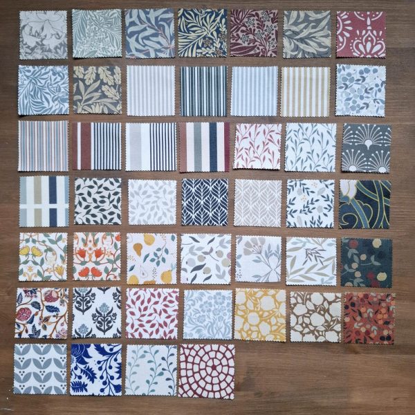 10 Coated cotton samples for tablecloths, table runners.