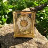 Vintage Collezio Night Glow Quartz Miniature Desk Clock With Gold-Tone Base & Acrylic Stand