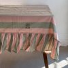 Custom Fresh Green Tablecloth/Linen Blend Fabric Table Cover/Handmade Ruffled Table cloth/Gift for Her/Housewarming Gift/Thanksgiving Decor