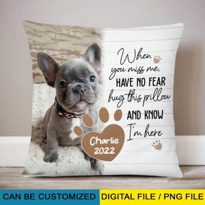 When You Miss Me Hug This Pillow Digital File, Pet Memorial Pillow, Pet Sympathy Gifts, Loss Of Loved One, Cuddle Cushion PNG File