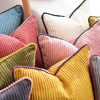Luxury Velvet Pillow Cover With Piping – Soft Decorative Cushion Cover – Throw Pillow Case – Square & Rectangle Sizes – Home and Sofa Decor