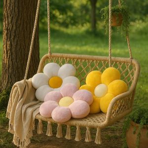 Soft Plush Flower Pillow Cushion (35cm) – Cute Kawaii Room Decor, Girly Aesthetic Bedroom Accent, Birthday Gift for Her