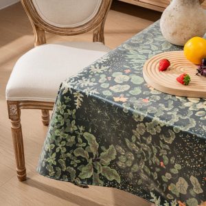 Custom Oilcloth Tablecloth for Spring Decor – Waterproof, Stain-Resistant, Anti-Slip Feature, Tassel/Lace Edge