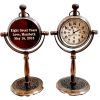 Beautiful Mid Century Teak & Brass desk clock by Junghans Ato Mat Germany 1960